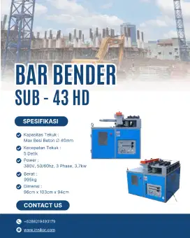 Mesin tekuk besi beton, Bar Bender kapasitas maksimal besi 40mm
