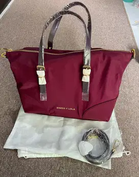 Bimba Y Lola Shopper Nylon Large Maroon BYL