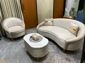 Sofa satu set meja dua dudukan dan satu dudukan furniture rumah murah