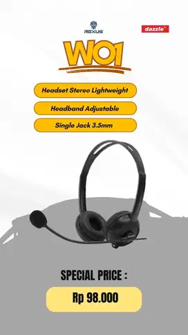 Rexus WO1 Headset Stereo Lightweight