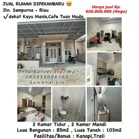 Jual rumah dipekanbaru jln.sempurna-riau