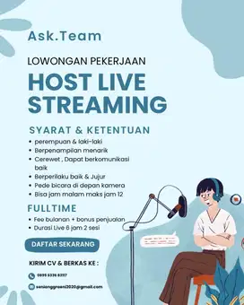 LOWONGAN HOST LIVE