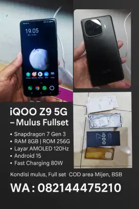 iQOO Z9 5G 8/256 Mulus Fullset Komplit