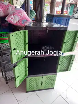 Promo Nih Lemari Pakaian 3 Susun full kunci Aquose