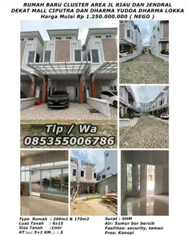 Rumah baru cluster dipekanbaru jln.riau dan jendral
