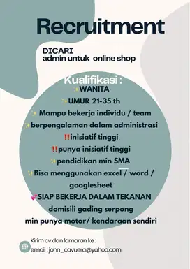 Admin & FINANCE online shop