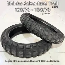 Ban Shinko Adventure trail 120/70 150/70 like new tebal 99% e805