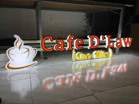 Signage Huruf Timbul dan Neon Box Akrilik