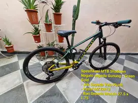 MTB Shadown Nagato sepeda Gunung - Green Gold pemakaian