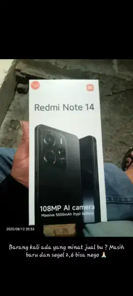 Dijual hp redmi not 14