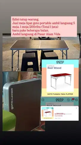 Meja lipat goto portable like new