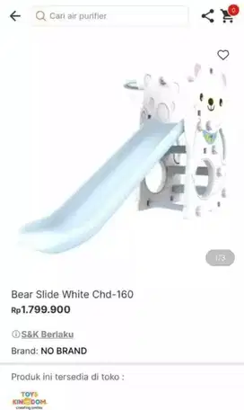 Perosotan Anak Bear Slide Toys Kingdom