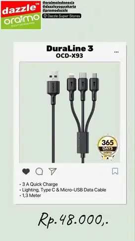 Kabel 3 In 1 Oraimo OCD-X93
