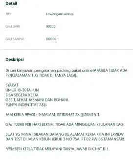 LOWONGAN PACKING ONLINE