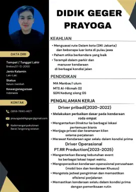 Serius cari pekerjaan driver