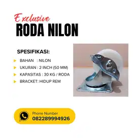 Roda 2 inch Nilon Hidup Rem / Roda 2 Nylon Hidup Rem / Roda Nylon put