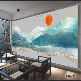 Wallpaper Dinding 3D Custom Desain Korden Gorden Vitrase