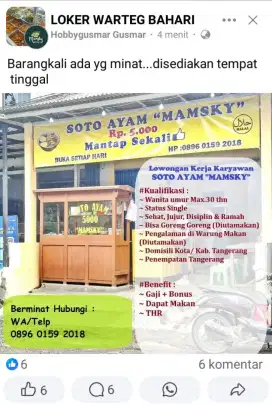 Dibutuhkan karyawan cewek