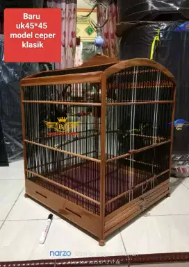 sangkar kotak 45*45 klasik jati natural