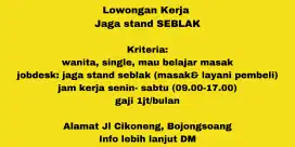 LOKER JAGA STAND SEBLAK