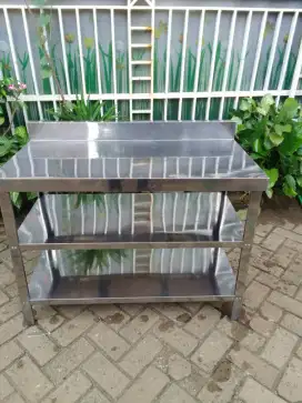 Meja 3 susun ukuran 100x50x85 stainless royal