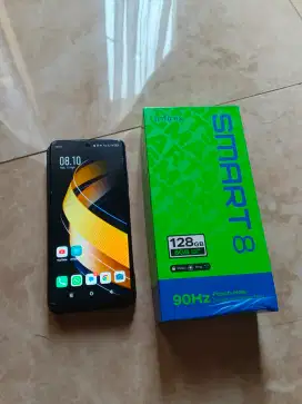 Dijual Infinix smart 8,rmh 4+4/128,lengkap