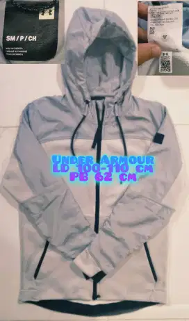 Hoodie Sport Men UNDER ARMOUR Size L Slim Fit Long Zipper