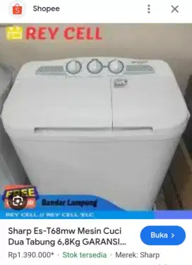 mesin cuci 2 tabung 7 kg merk Sharp normal