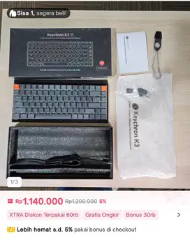 Keychron K2 version 2 masih baru, bukan bekas ya gusy