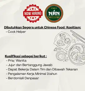Dibutuhkan segera Cook Helper
