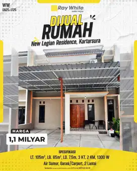 Rumah Cantik 2 Lantai Siap Huni di New Legian Residence, Kartasura