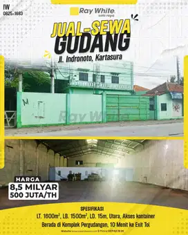 Gudang Luas dan Strategis di Komplek Pergudangan Indronoto, Kartasura