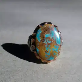 Cincin pirus persia biru urat emas