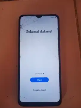 dijual hp Samsung m12 batangan minus layar retak dan lupa sandi