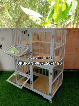 Kandang kucing 2 pintu + pintu literbox