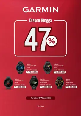 GARMIN FURERUNNER 55 Black (BUNGA RENDAH MENGGUNAKAN KREDIVO)