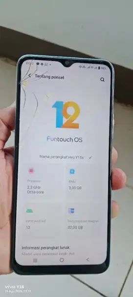 Vivo. Y15s.  3/32. Mnus rerak sgel orian norml smua