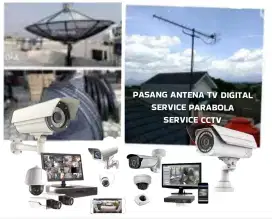Ahli jasa pasang antena TV digital service parabola dan camera CCTV