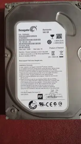 Jual hardisk 500gb seagate