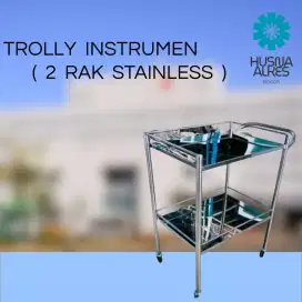 Trolly instrumen stainless 2 rak