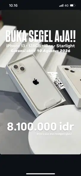 Iphone 13 128gn starglight buka segel aja