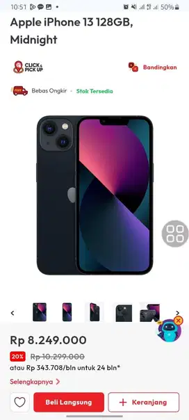 apple iphone 13 128gb midnight bekas / second baru 2 bulan no minus
