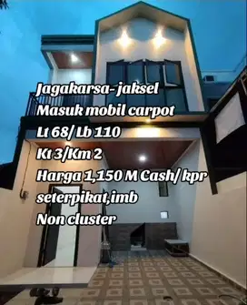 Rumah Baru dijual strategis di Jagakarsa nego
