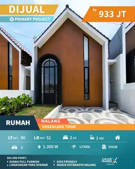 Rumah Baru Cantik Under 1 M di Greenland Tidar Malang