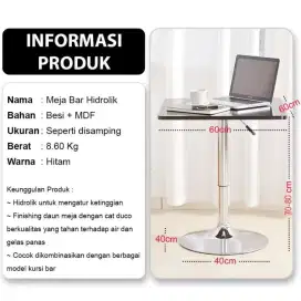 MEJA BAR HIDROLIK — MODERN, KOKOH, & ELEGAN!