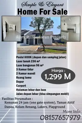 Dijual Cepat BU Rumah HOOK Luas BSB Village Mijen Dekat BSB City