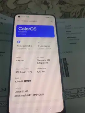 Oppo reno 7 5g fullset 8/256gb