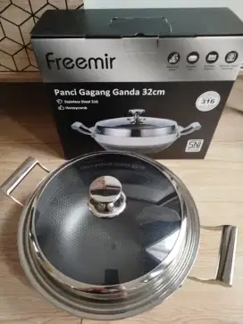 Wajan Stainless Steel Honeycomb 3D Ukuran Jumbo 32 cm Freemir