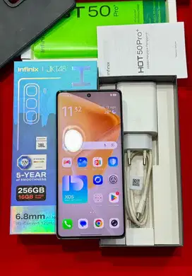 Dijual Infinix Hot 50 pro plus silver 8+8/256GB Resmi Lengkap