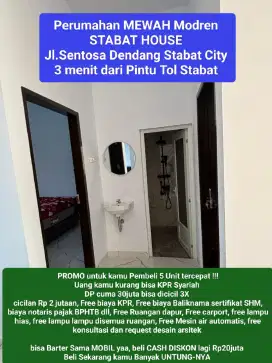 Perumahan Mewah modren Stabat House bisa KPR Syariah DP Cuma 30juta